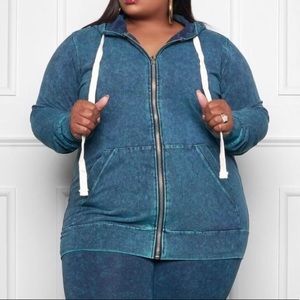 Denim inspired hoodie set